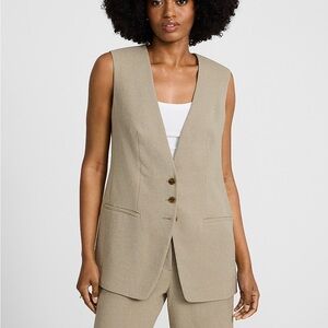 Express Collarless Blazer Vest